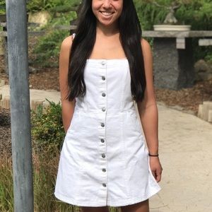 H&M White Denim Button Dress with Pockets!!